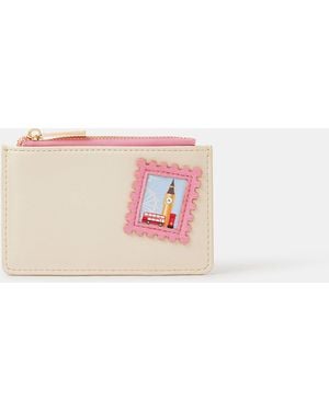 Accessorize London Stamp Card Holder - Pink
