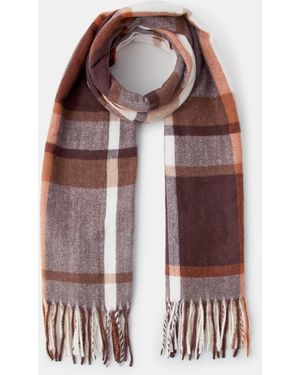 Accessorize Check Blanket Scarf - Red