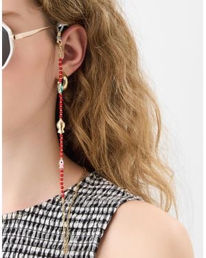 Accessorize Beaded Fish Sunglasses Chain - Brown