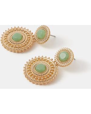 Accessorize Sunrise Gem Short Drop Earrings - Metallic