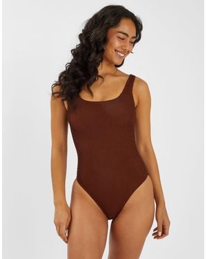 Accessorize Crinkle Swimsuit - Brown