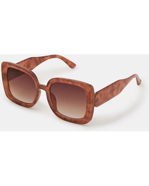 Accessorize Retro Oversized Square Sunglasses - Pink