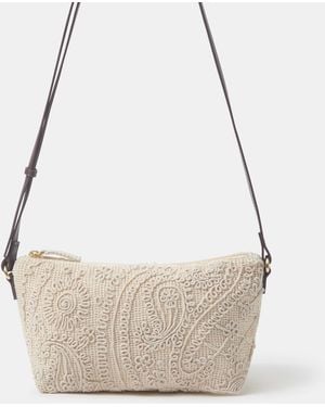 Accessorize Crochet Crossbody Bag - Grey