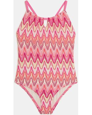 Accessorize Crochet Crossback Swimsuit - Pink