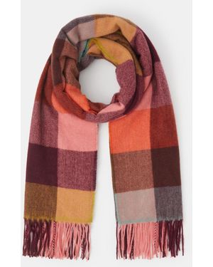 Accessorize Sadie Check Blanket Scarf - Red
