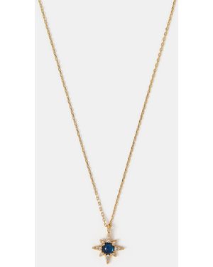 Accessorize 14Ct-Plated Gem Star Pendant Necklace - White
