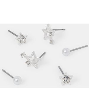 Accessorize 3-Pack Shooting Star Stud Earrings - Natural