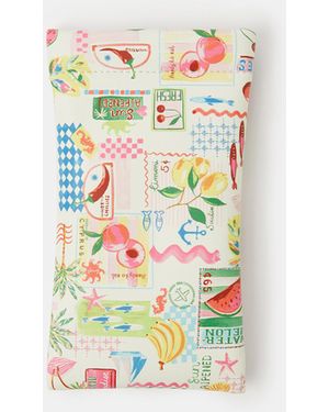 Accessorize Postcard Print Sunglasses Case - White