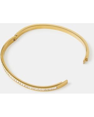 Accessorize Stainless Steel Pavé Bangle - White