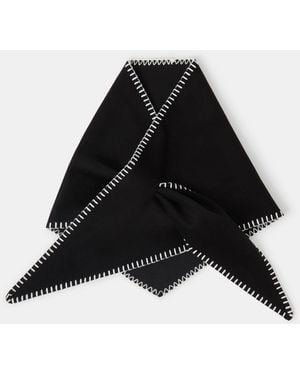 Accessorize Whipstitch Knit Triangle Scarf - Black