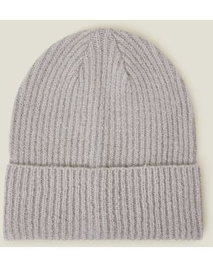 Accessorize Classic Knitted Acrylic Soho Beanie Hat - Grey