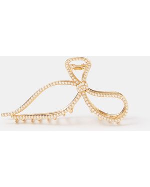 Accessorize Pearl Bow Claw Clip - Natural