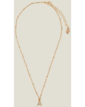 Accessorize And Initial Sparkle Pendant Necklace - Red