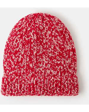 Accessorize Chunky Two Tone Beanie Hat - Red