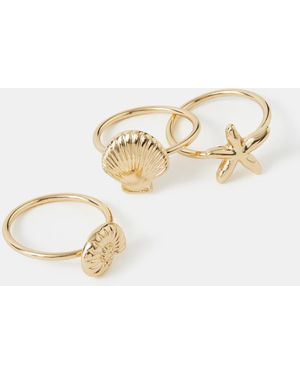 Accessorize 3-Pack Ocean Rings - Blue