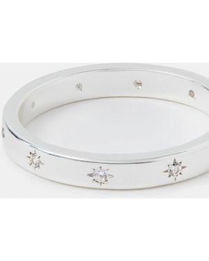 Accessorize Sterling-Plated Star Ring - White