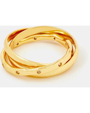 Accessorize 14Ct-Plated Russian Band Ring - Metallic
