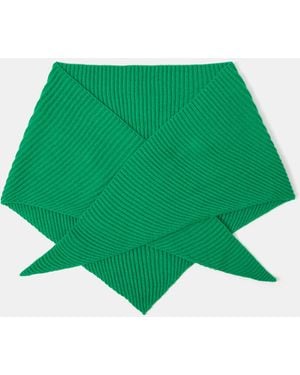 Accessorize X Good Manners Rib Knitted Triangle Scarf - Green