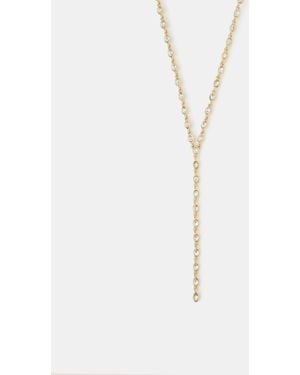 Accessorize Oval Cut Lariat Necklace - White