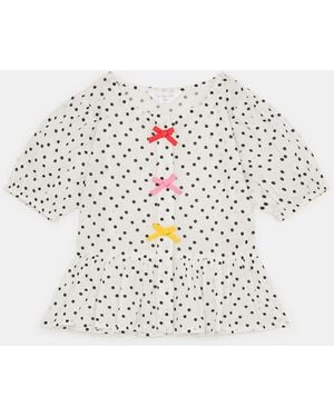 Accessorize Polka Dot Top - White
