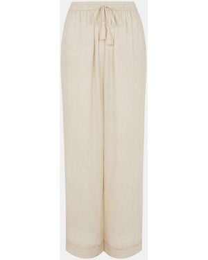 Accessorize Lace Trim Wide Leg Beach Trousers - White