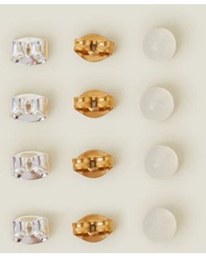Accessorize 12-Pack Stainless Steel Butterfly Earring Backs - Natural