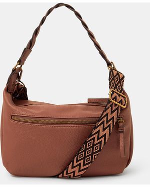 Accessorize Multi Strap Crossbody Bag - Brown