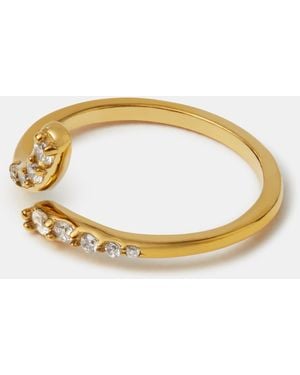 Accessorize Stainless Steel Cubic Zirconia Wrap Ring - Metallic