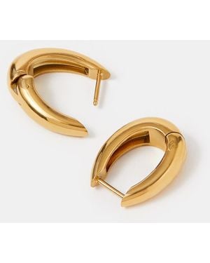 Accessorize Stainless Steel Chunky Oval Hoop Earrings - Metallic
