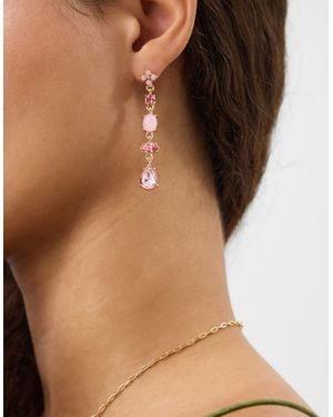Accessorize Gem Drop Earrings - Brown