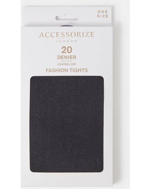 Accessorize 20 Denier Control Top Sparkle Tights - White