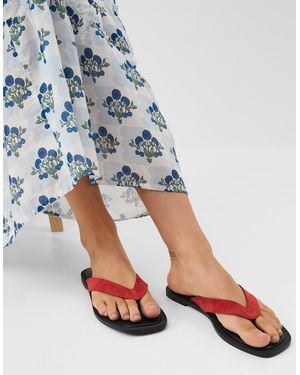 Accessorize Suede Flip Flop Sandals - Red