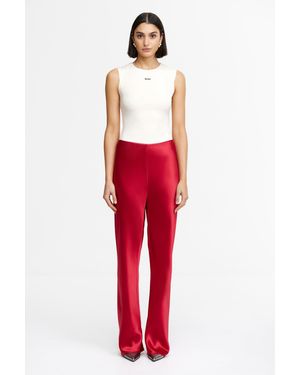 Acler Satin Low-Waisted Pant - Red