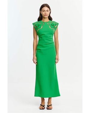 Acler Koda Midi Dress For Colour, Size, Polyester Fabric - Green