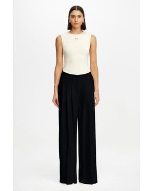 Acler Asselby Pant For High-Waisted Wide Leg Polyester - Black