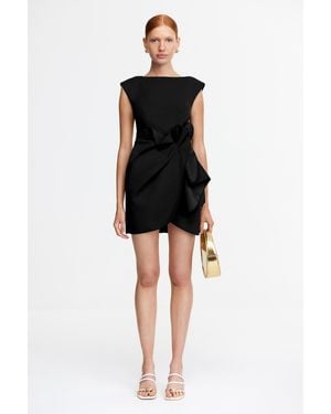 Acler Kadence Mini Dress For Textured Petal Appliqu, Polyester in Black |  Lyst
