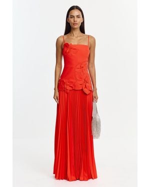 Acler Avision Maxi Dress By Maxi Dress, Polyester - Red