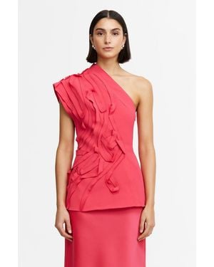 Acler One-Shoulder Top - Red