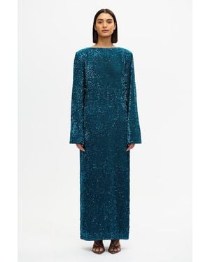 Acler Sequin Embellished Maxi Dress For - Blue