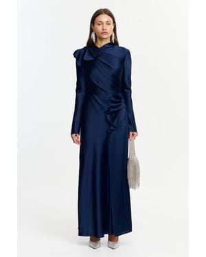 Acler Ramwark Maxi Dress For Satin - Blue