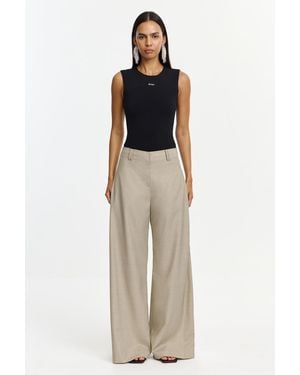 Acler Jared Pant By Wide Leg Tailored Trousers, Woven Wool Blend - White