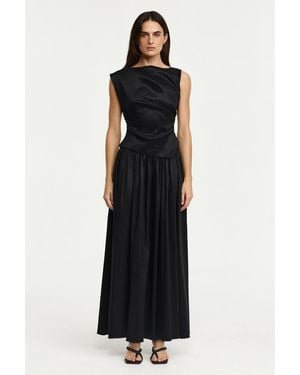 Acler Stopes Maxi Dress For Polyester, Sleeveless, Asymmetrical Neckline, Side Zip Closure - Blue