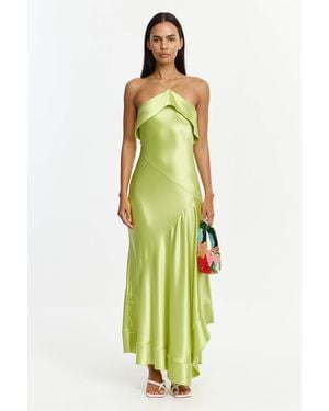 Acler Marara Maxi Dress By Woven Satin, Lined Bodice, Adjustable Straps, Maxi Dress For - White