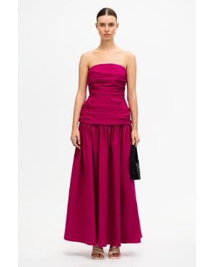 Acler Placement Print Maxi Dress - Red