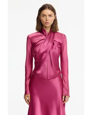 Acler Long Sleeve Satin Top - Pink
