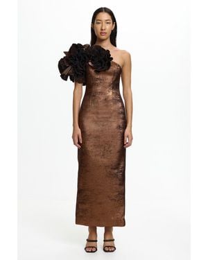Acler Emerald One-Shoulder Midi Dress For - Brown
