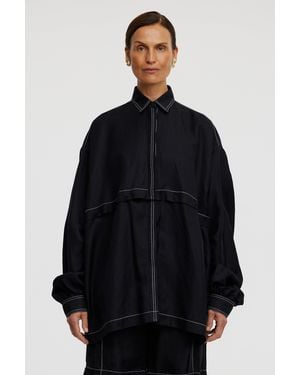 Acler Oversized Contrast Stitching Shirt For - Black