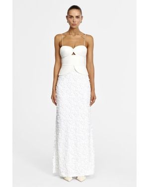 Acler Pryde Maxi Dress For Heavy Satin And Woven Sequin Fabrication - White