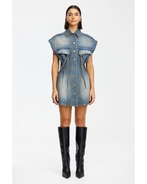 Acler Newlane Mini Dress - Blue