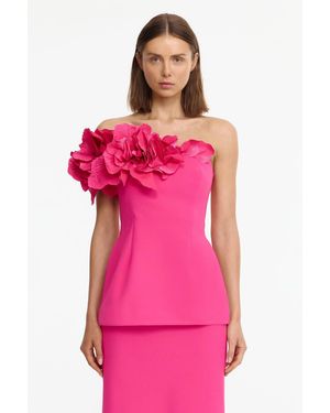 Acler Frant Top, Strapless Evening Top For - Pink